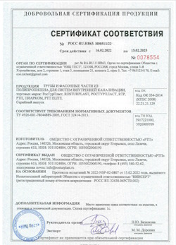 15.11.2024 Ухта - Трубы и фасонные части из полипропилена для внутренней канализации